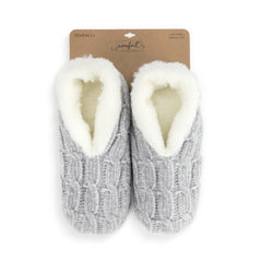 Chenille Slippers - Blush & Grey - ApparelDemdaco