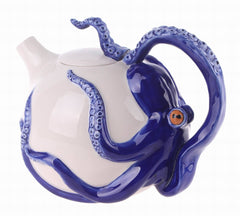 Circular Octopus Teapot - Blue or Red - DishesBlue Sky Clayworks