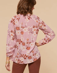 Cora Silk Blouse - Lucas Theater Wildflower Mauve - ApparelSPARTINA 449