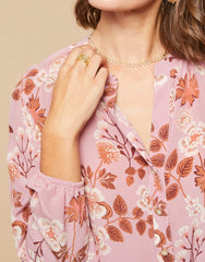 Cora Silk Blouse - Lucas Theater Wildflower Mauve - ApparelSPARTINA 449
