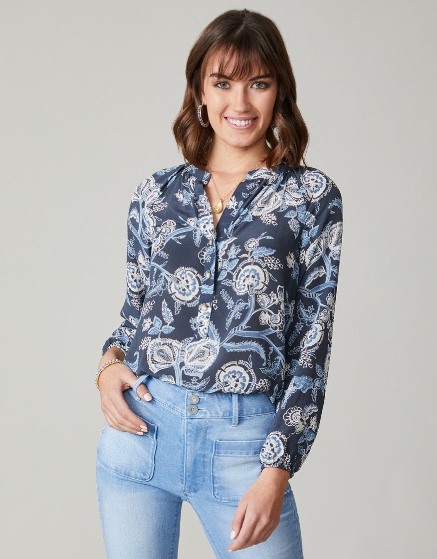 Cora Silk Blouse - Oyster Factory Vintage Floral | Loving Coastal