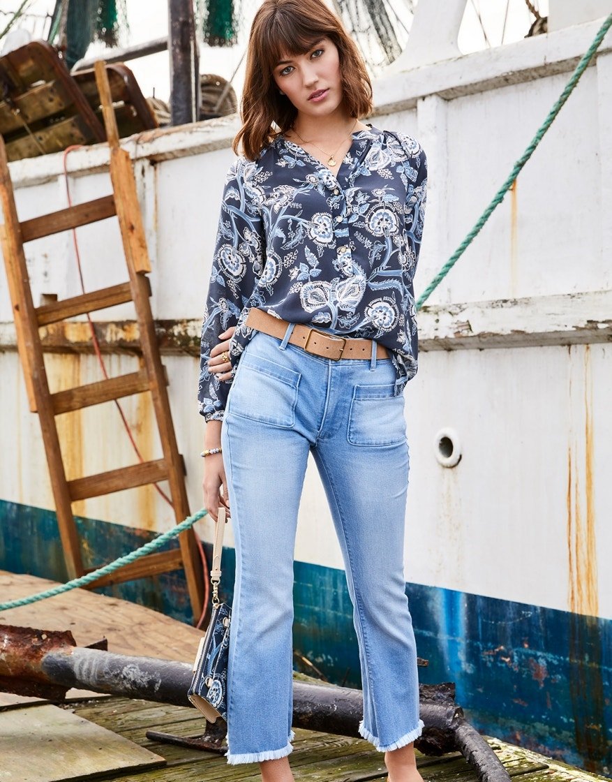 Cora Silk Blouse - Oyster Factory Vintage Floral | Loving Coastal