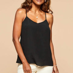 Cordelia Silk Tank - Black - ApparelSPARTINA 449