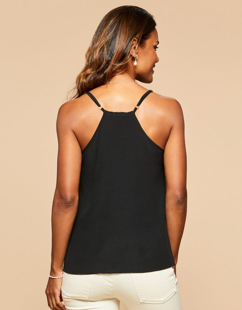 Cordelia Silk Tank - Black - ApparelSPARTINA 449