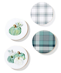 Cork Back Pumpkin Coasters - Set of 4 - Giftcraft Inc.
