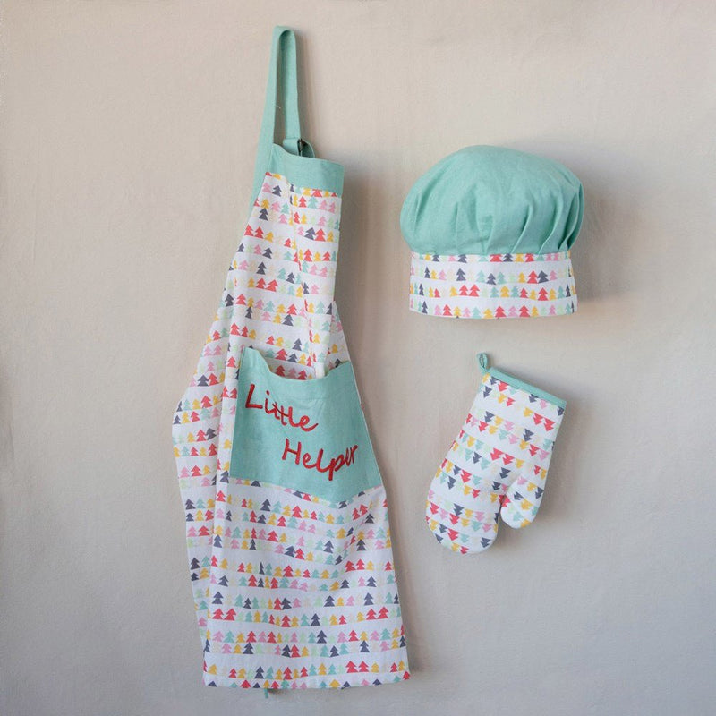 Cotton Child Apron with Chef Hat & Oven Mitt - Two Styles - ChristmasCreative Co - Op