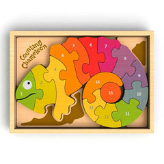 Counting Chameleon Puzzle - Bilingual! - Just for KidsBeginAgain