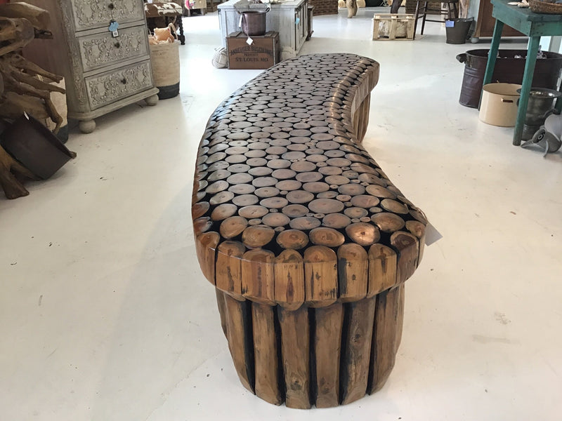 Crescent Moon Teak Wood Bench - Shop Top