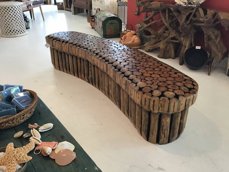 Crescent Moon Teak Wood Bench - Shop Top