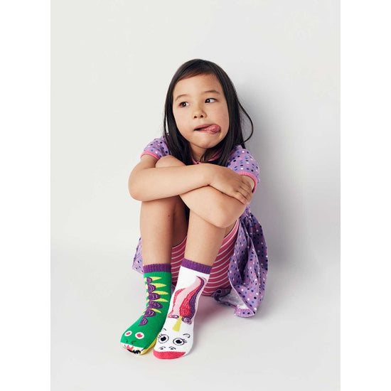 Dragon & Unicorn | Kids & Adult Socks | Mismatched Fun Socks
