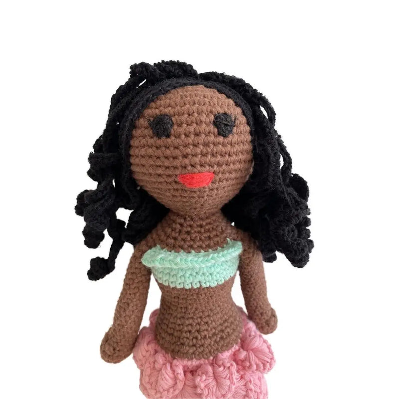 Crochet Mermaid Doll- Brown Hair