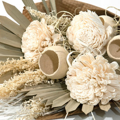 Handmade sola wood flower and palm frond