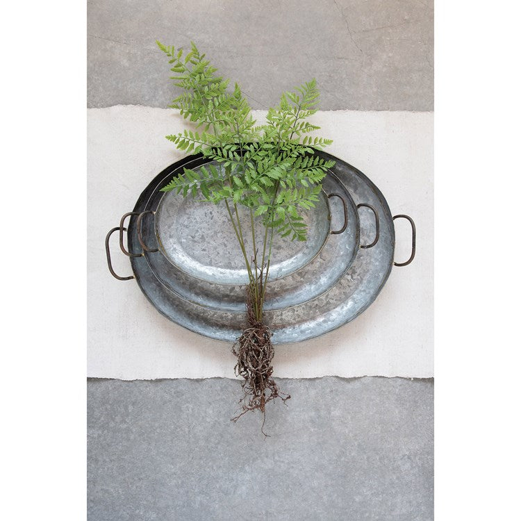 Decorative Galvanized Metal Trays - 3 Sizes