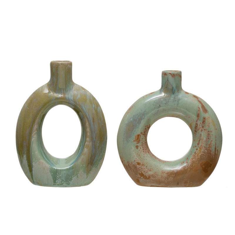 Stoneware Cutout Vase