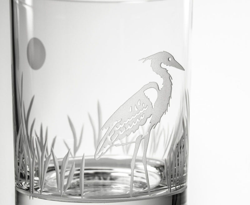 Etched Double Old Fashioned Glass