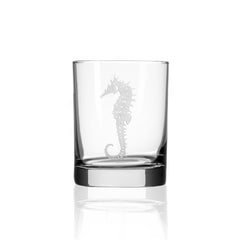 Etched Double Old Fashioned Glass