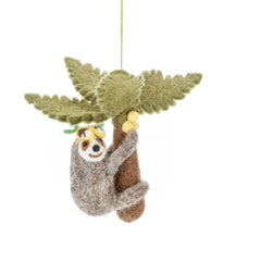 Handmade Felt Ornament - Paradise Sloth