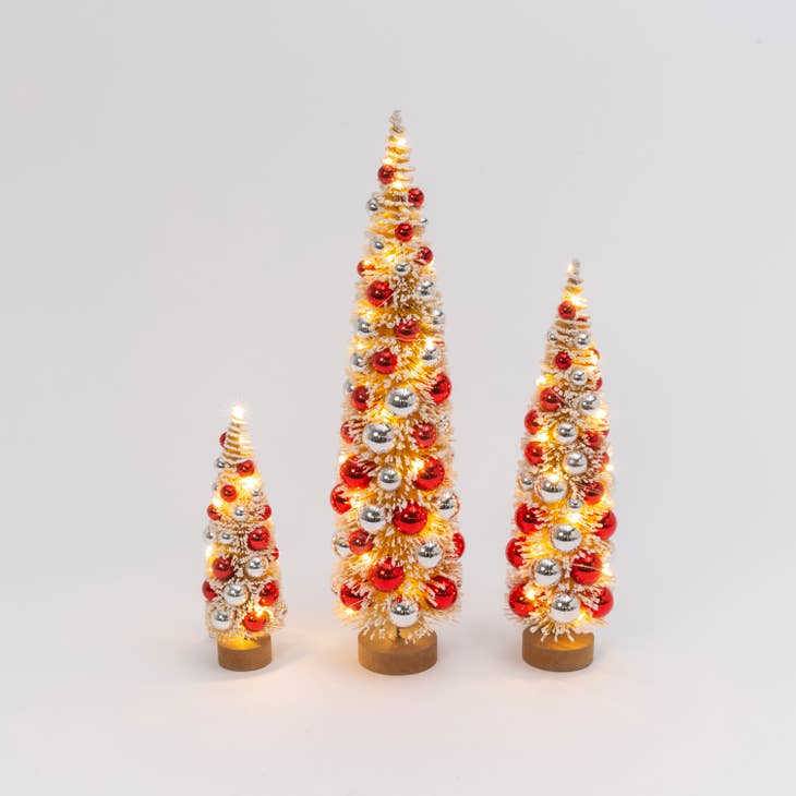Lighted Holiday Bottle Brush Trees - Available in 3 Sizes