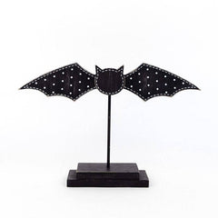 Adams & Co Black Wooden Bat on Stand- Polka Dots