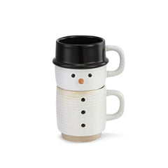 Snowman Stacked Mugs - Set of 2