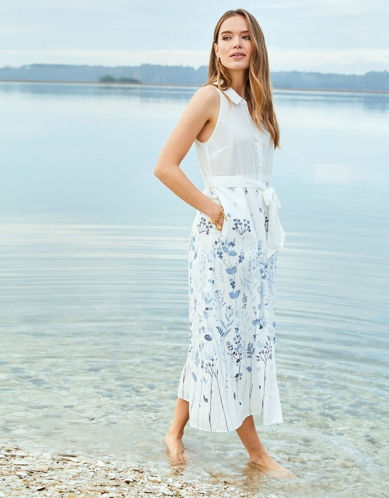 Emeline Dress - Oyster Factory Field Flowers Blue - ApparelSPARTINA 449