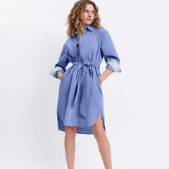 Essential Collar Shirt Dress - French Blue - ApparelMer - Sea