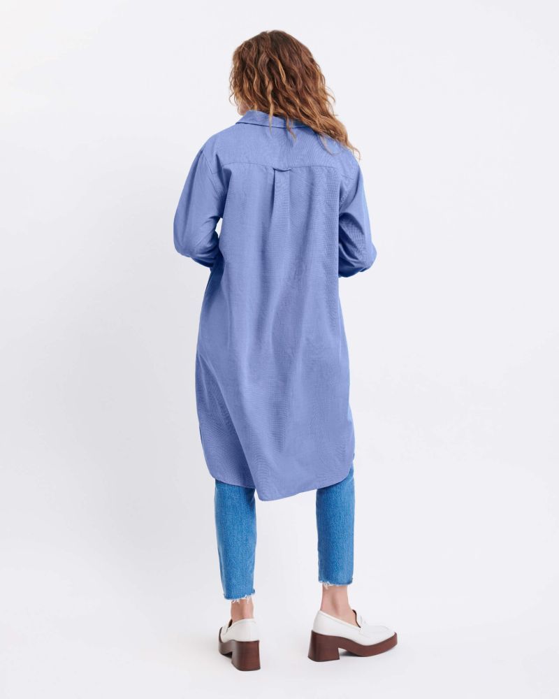 Essential Collar Shirt Dress - French Blue - ApparelMer - Sea