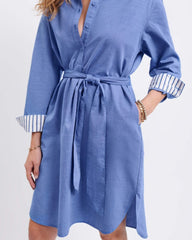 Essential Collar Shirt Dress - French Blue - ApparelMer - Sea