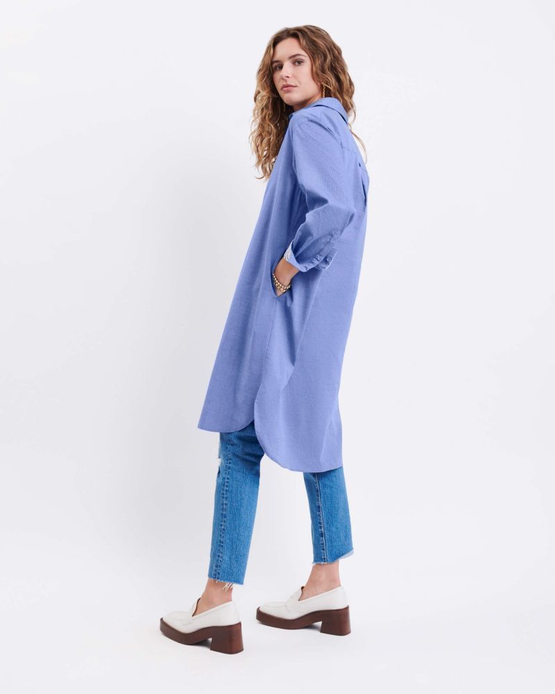 Essential Collar Shirt Dress - French Blue - ApparelMer - Sea