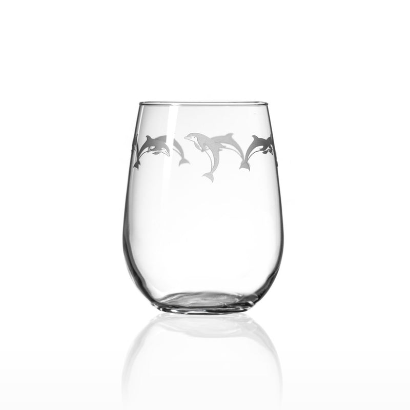 Etched Stemless Wine Glass - DishesRolf Glass