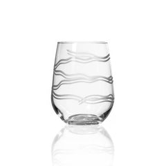 Etched Stemless Wine Glass - DishesRolf Glass