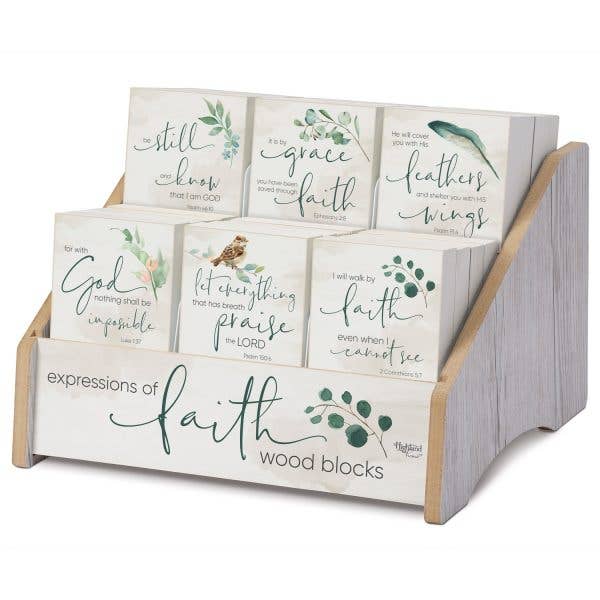 Expressions of Faith Wood Block Sign - 6 Verses - Accent DecorCounterArt/Highland Home/Thirstystone/CoasterStone