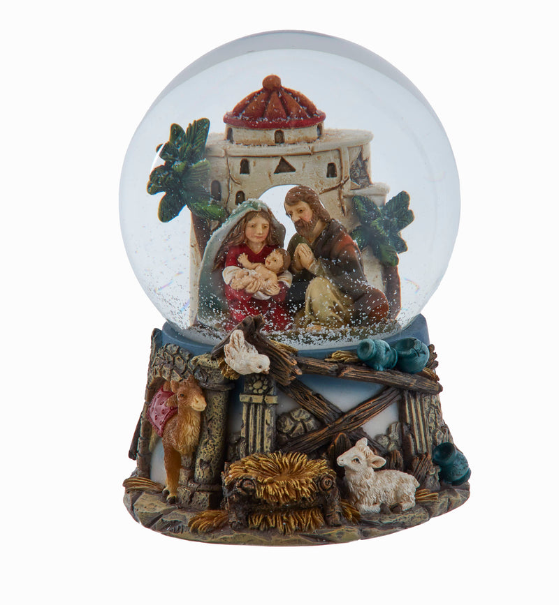 Musical Nativity Family Water Globe