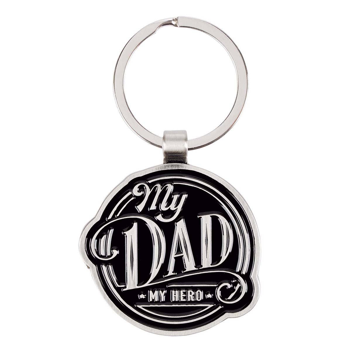 My Dad My Hero Black Metal Key Ring in Gift Tin