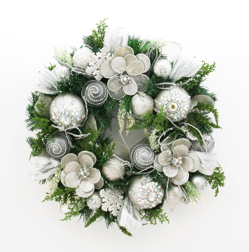 Silver and White Capiz Wreath