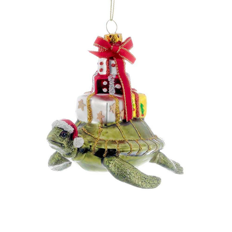 4" GLASS TURTLE WITH GIFT ORNAMENT