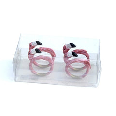 Flamingo Beach Enamel Napkin Rings - Kitchen AccessoriesWilco Home