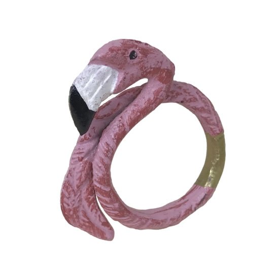 Flamingo Beach Enamel Napkin Rings - Kitchen AccessoriesWilco Home
