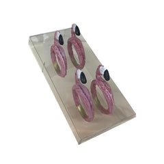 Flamingo Beach Enamel Napkin Rings - Kitchen AccessoriesWilco Home