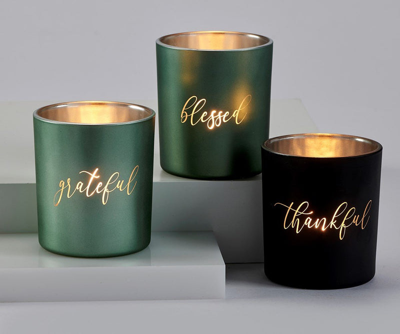 Frosted Glass Votive Candle Holder w/ Sentiment - Giftcraft Inc.