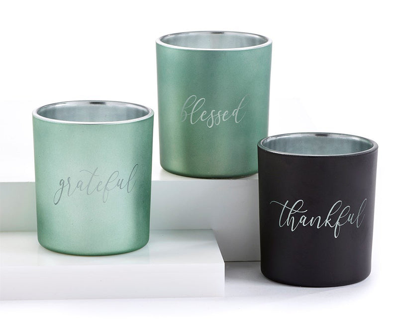 Frosted Glass Votive Candle Holder w/ Sentiment - Giftcraft Inc.