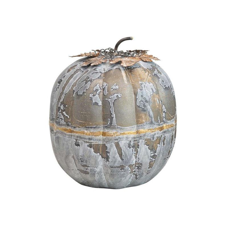 Galvanized Metal Pumpkin, Distressed Zinc Finish , Three Sizes - Fall & ThanksgivingCreative Co - Op