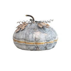 Galvanized Metal Pumpkin, Distressed Zinc Finish , Three Sizes - Fall & ThanksgivingCreative Co - Op