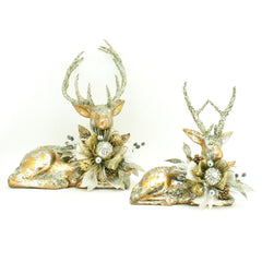 Golden Beaded Reindeer - 4 Sizes/Styles - ChristmasSeasonal by Contrast Inc.