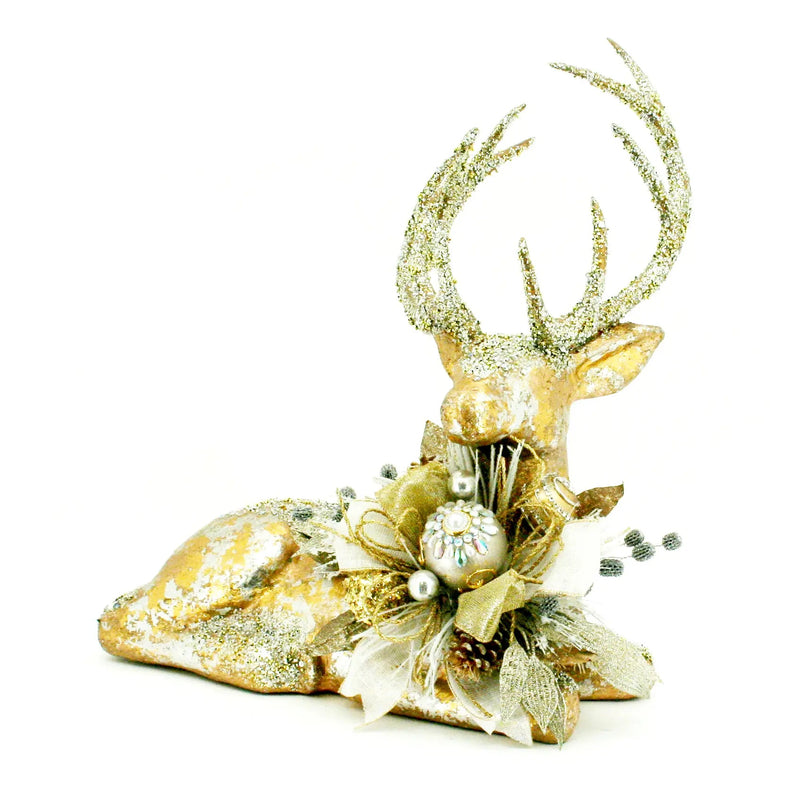 Golden Beaded Reindeer - 4 Sizes/Styles - ChristmasSeasonal by Contrast Inc.