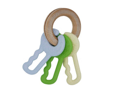 Green Keys Clutching & Teething Toy - Made in the USA - BabyBeginAgain