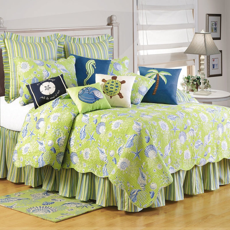 Green Shells Twin Quilt - Soft GoodsC&F Home