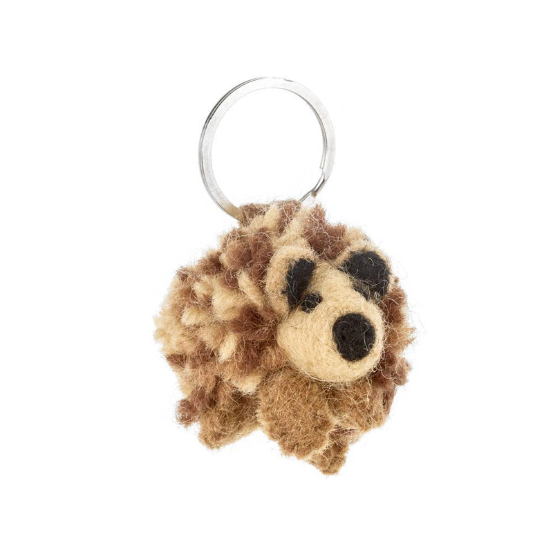 Handmade Felt Hedgehog Keyring - OrnamentsFelt So Good