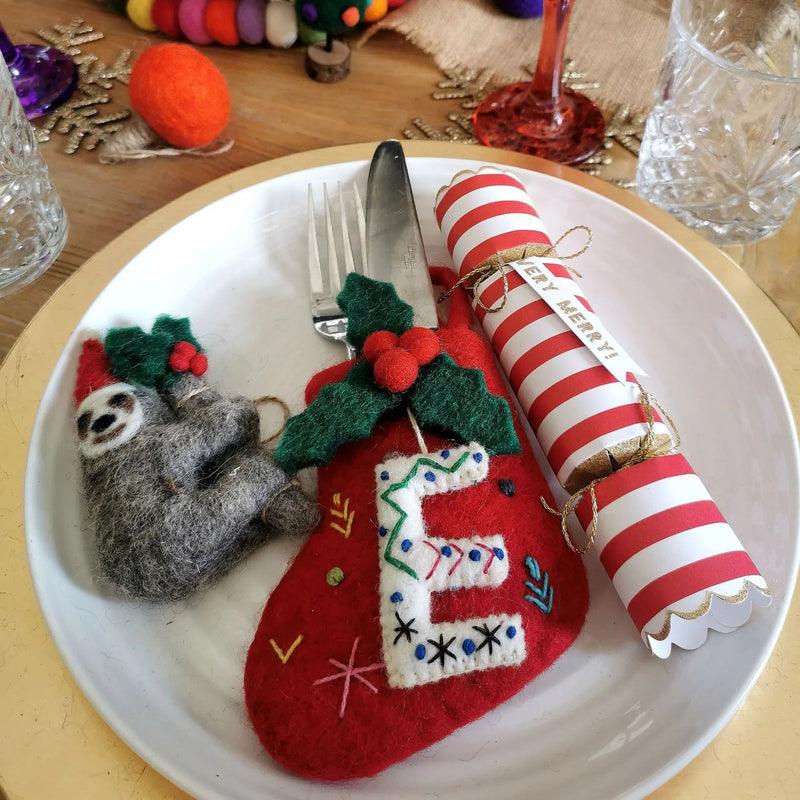 Handmade Felt Mini Alphabet Stockings - OrnamentsFelt So Good