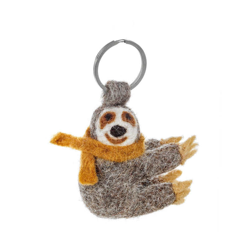 Handmade Felt Sloth Keyring Accessory - OrnamentsFelt So Good